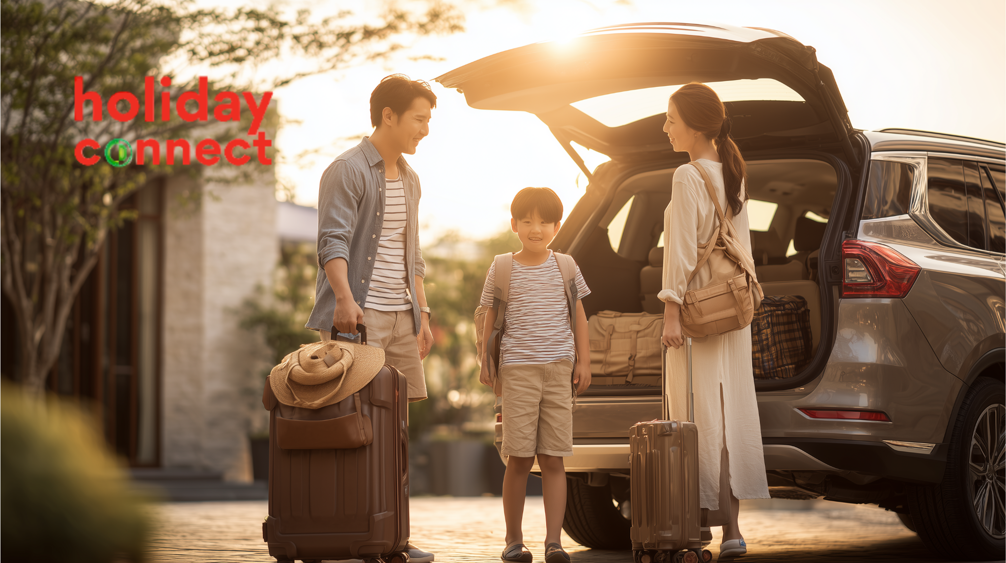 Family with children navigating Dubai city transport options on holiday